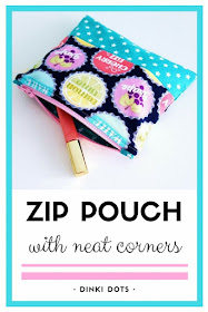 Sew a cute zip pouch with neat corners, perfect for make-up.