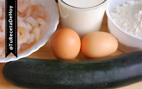 ingredientes para hacer tortitas de calabacin con gambas