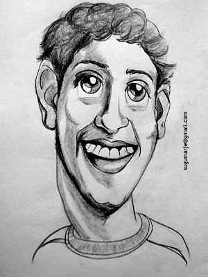 Facebook Mark Zuckerberg, Caricature by Sugumarje