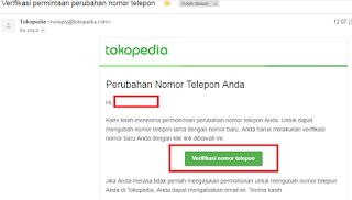 cara ganti nomor hp tokopedia