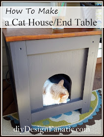 cat cave, cat house, cat house side table, side table, cottage, farmhouse, diy, diyDesignFanatic.com