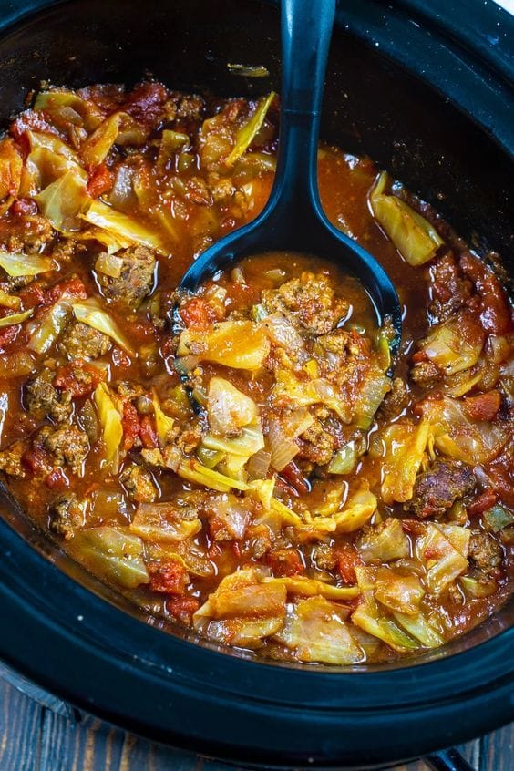 Slow Cooker Spicy Cabbage