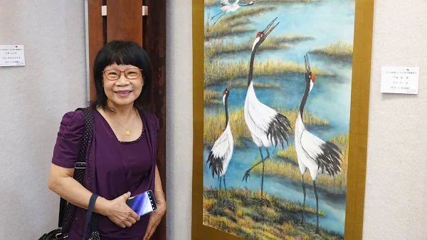 ▲現代國畫畫派2024現代國畫創作展暨台法交流展參展藝術家。（記者林明佑攝）
