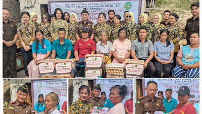 Kejari Samosir Salurkan Bantuan untuk Korban Puting Beliung di Sitiotio, Warga: “Kami Sangat Bersyukur”