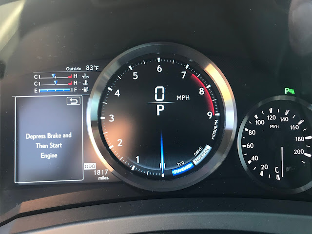 Gauge cluster in 2020 Lexus RC-F