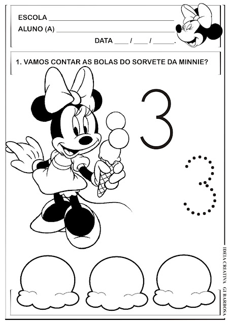 Atividade Numeral 3 Pontilhado