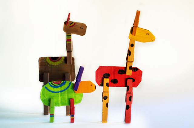 clothespin animals kids craft