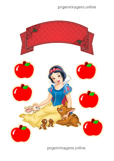 Topo de Bolo Branca de Neve para editar