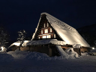 Shirakawago light-up in snowy winter