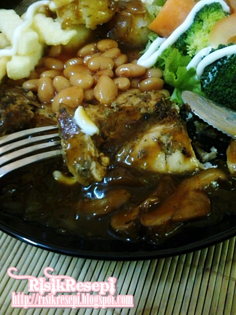 Risik Resepi: CHICKEN GRILL WITH BLACK PAPER GRAVY