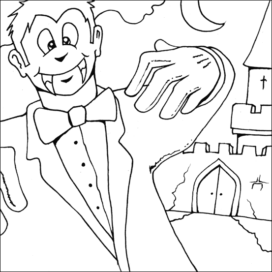 Vampire Coloring Pages : Human Blood-Sucking title=