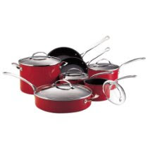 KitchenAid Gourmet Reserved 12-Piece Hard-Anodized Cookware Set, Red