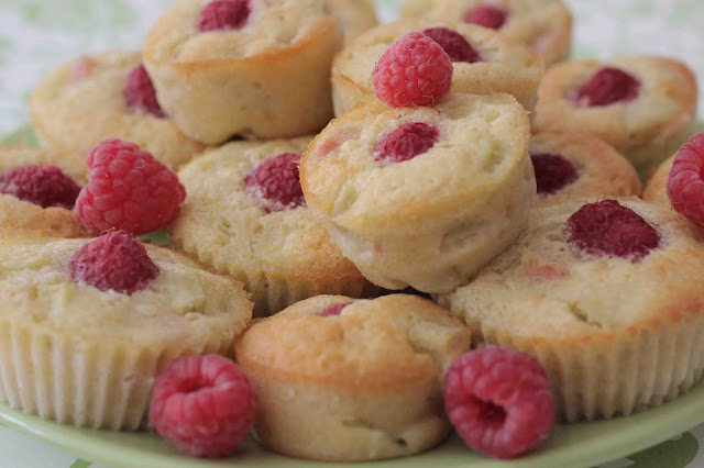 Muffins rhubarbe-framboise