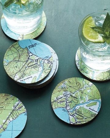 11. Map Coasters - 19 DIY Projects For The Travel Obsessed