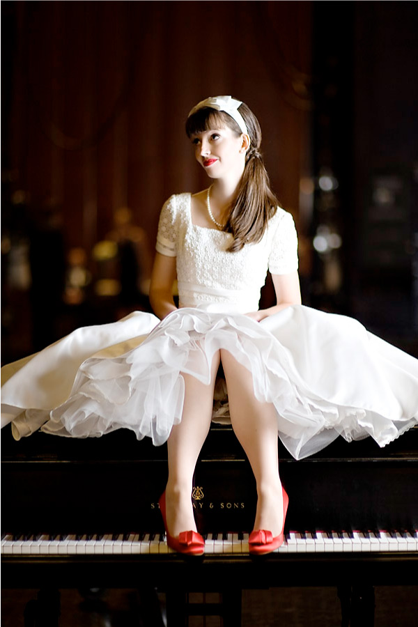 I love these short Audrey Hepburn inspired wedding dresses Simply classic