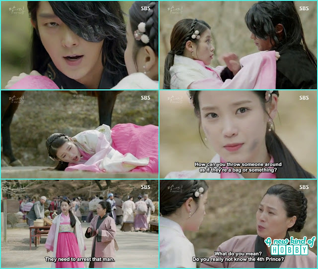  4th prince drop hae so from the horse after saving her - Moon Lovers: Scarlet Heart Ryeo - Episode 2 Review 