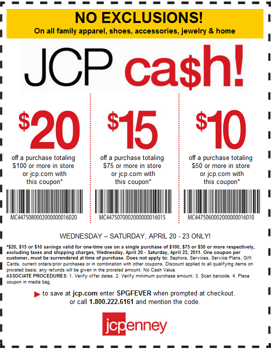 Printable Coupons: JcPenney Coupons