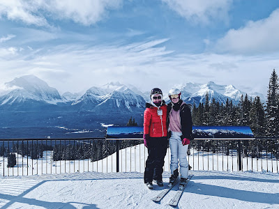 Amazing mountain view at Lake Louise skiing in Banff National Park 