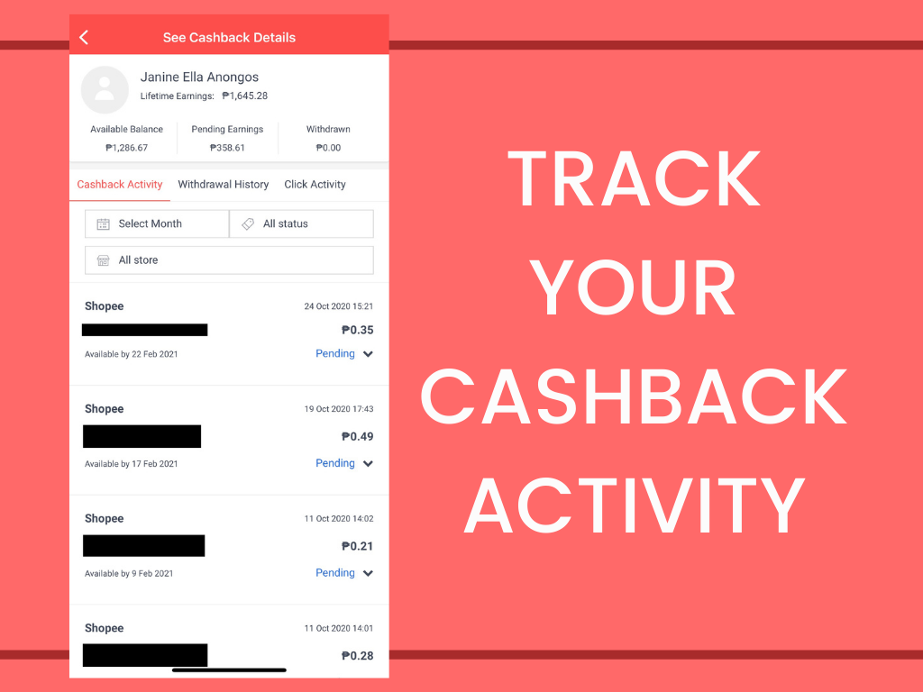 Track Your Shopback Activity - Off-Duty Mama