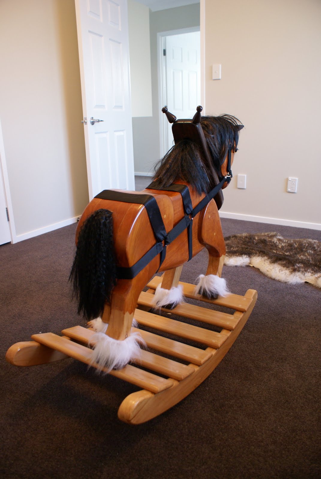 wooden rocking horse