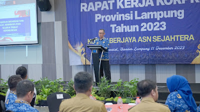 Sekdaprov Fahrizal Buka Raker Korpri Provinsi Lampung Tahun 2023, Pupuk Kebersamaan dan Jiwa Korsa bagi Aparatur Sipil Negara