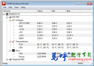 HWMonitor Portable 免安裝綠色版下載，免費電腦硬體檢測工具，如 CPU 溫度、電壓