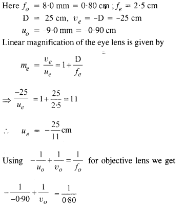 Solutions Class 12 Physics Chapter-9 (Ray Optics and Optical Instruments)