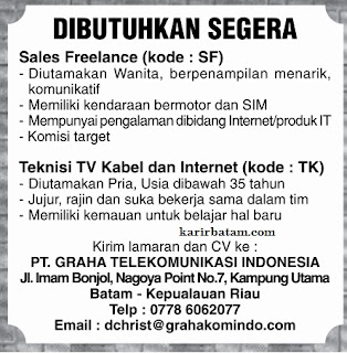 Lowongan Kerja PT. Graha Telekomunikasi Indonesia