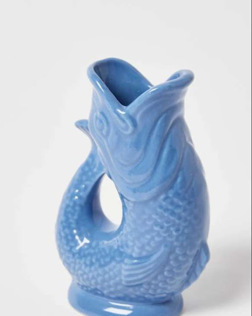 Blue Ceramic Gluggle Jug Min