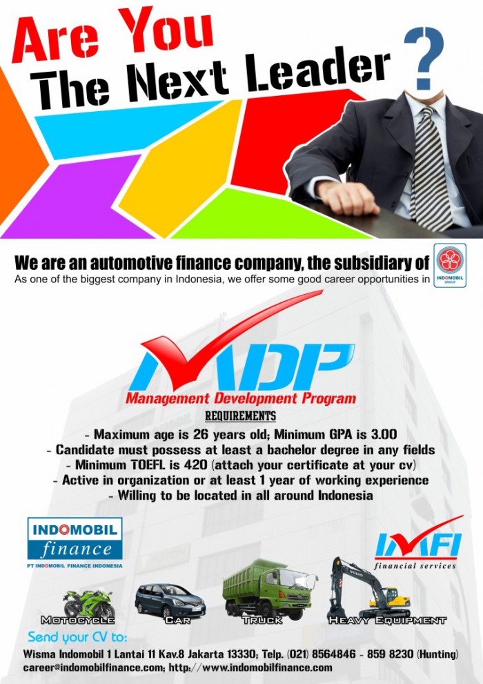 Lowongan Kerja Jakarta PT Indomobil Finance Indonesia Mei 