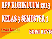 Download RPP Kelas 3 SD Kurukulum 2013 Revisi Terbaru Semester 1 Lengkap 