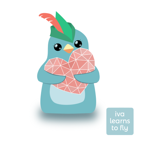 This penguin is bravely offering you his diamond heart | design by iva learns to fly