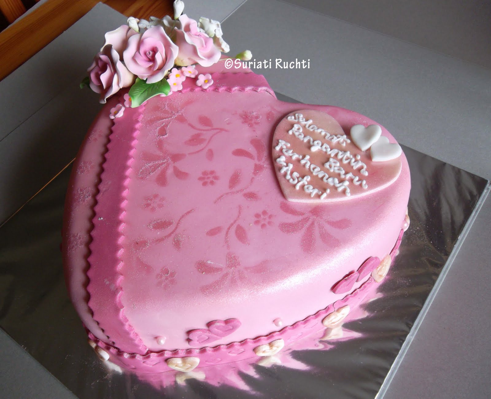chocolate cake with strawberries and whipped cream Pink Heart Cake & Tarts for Ms Julaiha!