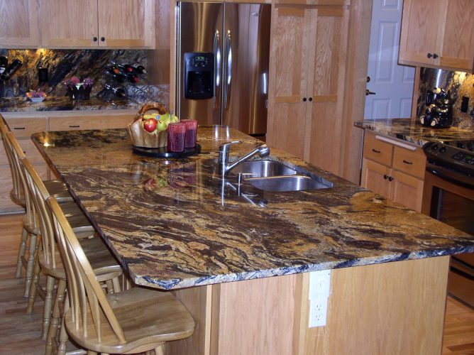 Desain Meja Dapur  Dari Granit  Modern  Untuk Rumah Minimalis