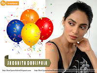 shobhita dhulipala, dhulipala, birthday image, sobhita dhulipala in saree, birthday balloons