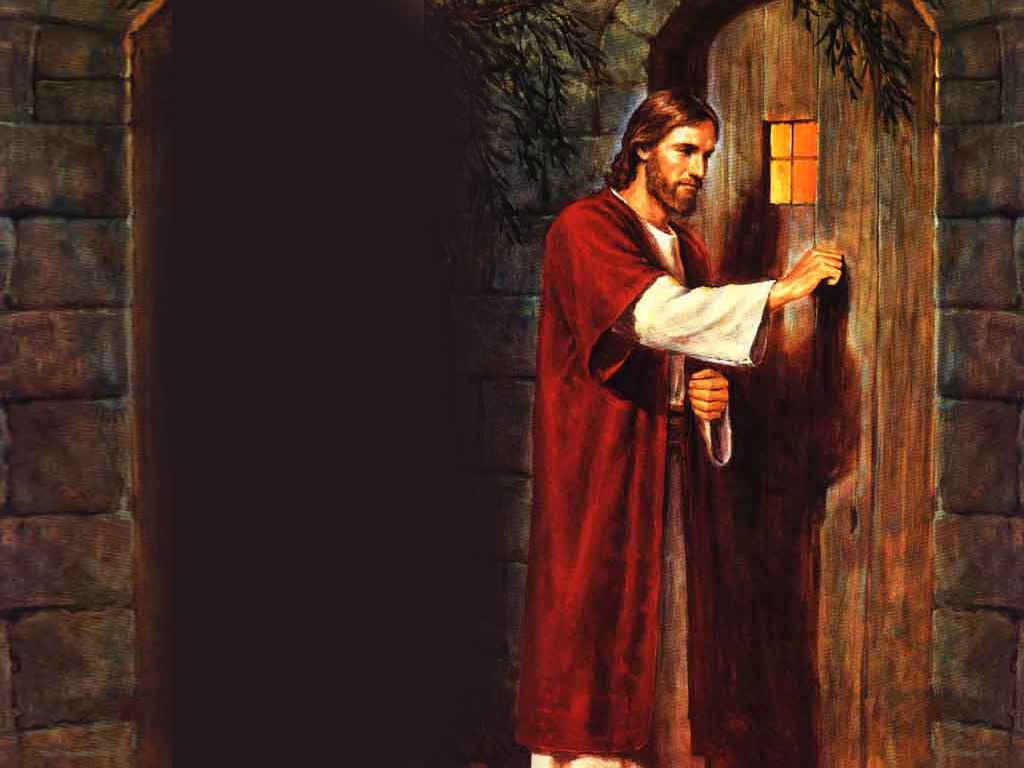 PC desktop background wallpaper drawing of Christ knocking the door ...