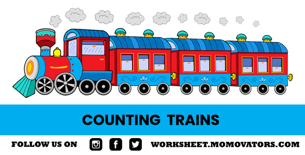 count the trains worksheets, count the trains worksheet, train count and color worksheets, Hop on the train worksheets @momovators