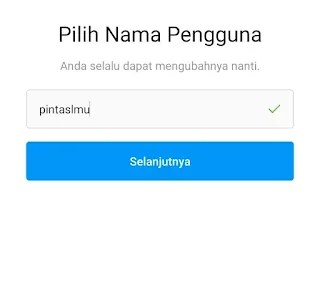 Memasukkan nama pengguna