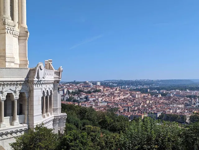 Views from Basilique Notre-Dame de Fourvière in Lyon France