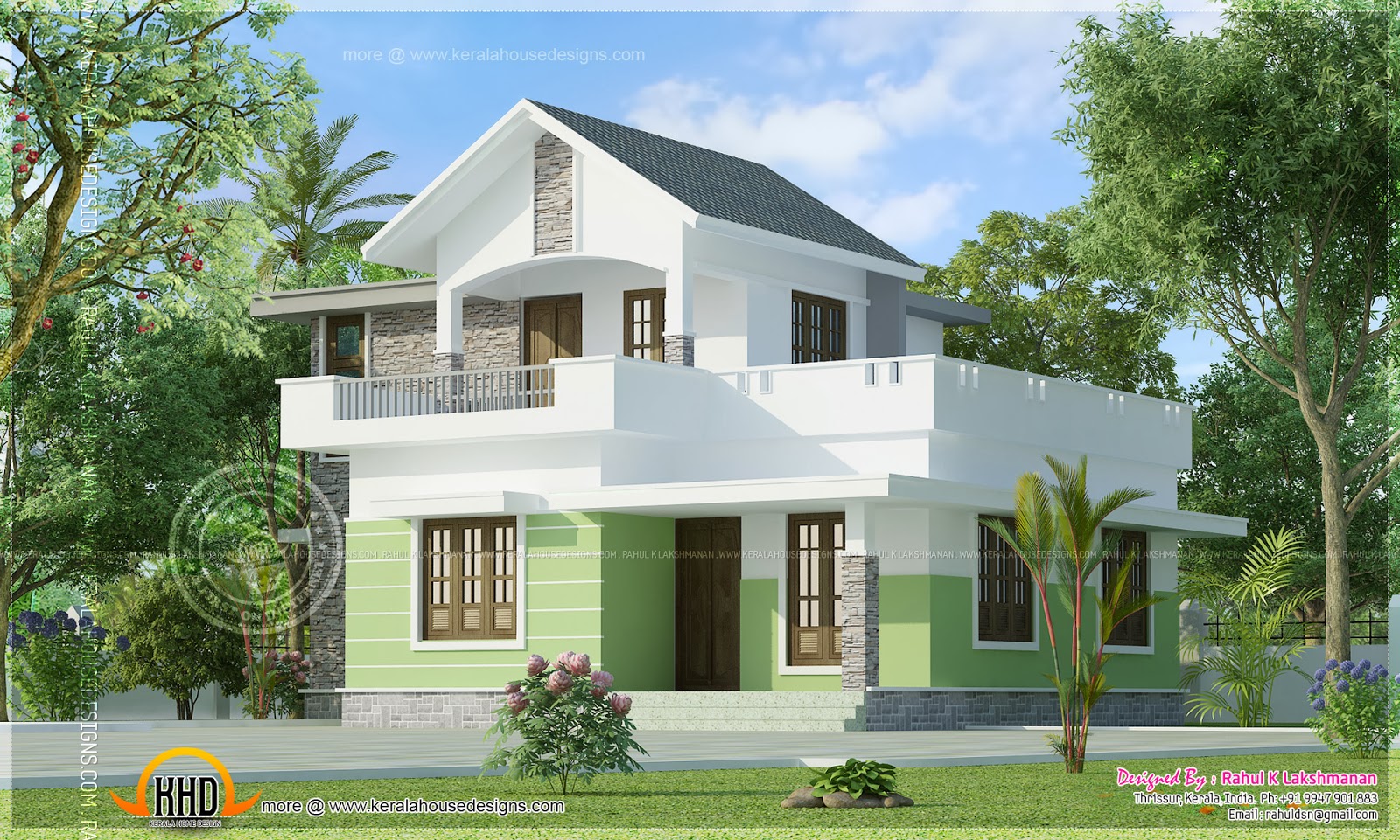 1161 square feet small  house  elevation  Indian House  Plans 