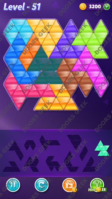 Block! Triangle Puzzle 11 Mania Level 51 Solution, Cheats, Walkthrough for Android, iPhone, iPad and iPod