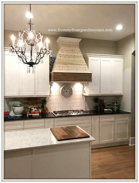 farmhouse kitchen DIY-range hood--from my front porch to yours