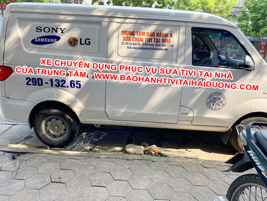 Hình ảnh thực tế Xe chuyên dụng phục vụ việc sửa tivi tại nhà ở Bình Giang