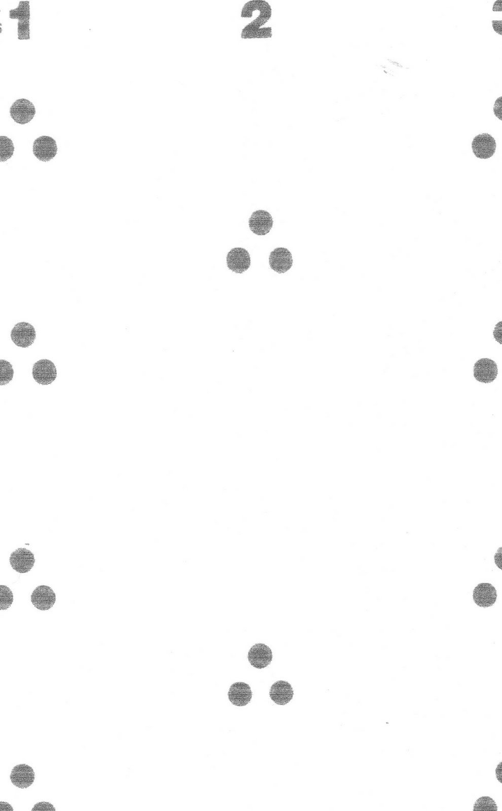 ten dot sets are printed on each target each dot set looks like a ...