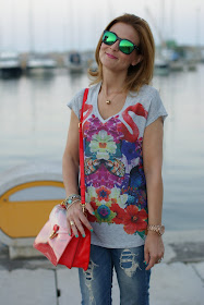 casual outfit, flamingo tee, Marc by Marc Jacobs transparent bag, Fashion and Cookies