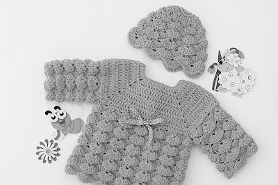 6 - Imagen gorro chambrita de abanicos en relieve a crochet. Majovel crochet