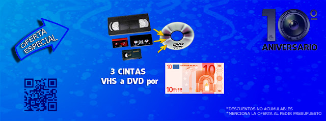 BANNER COPIADO 3 CINTAS VHS A DVD POR 10€