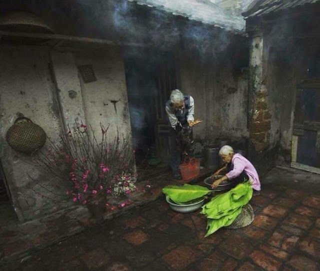 tranh sơn dầu tết quê