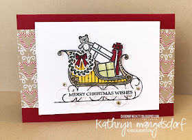 Stampin' Up! Santa's Sleigh & Thinlits, Christmas Card created by Kathryn Mangelsdorf
