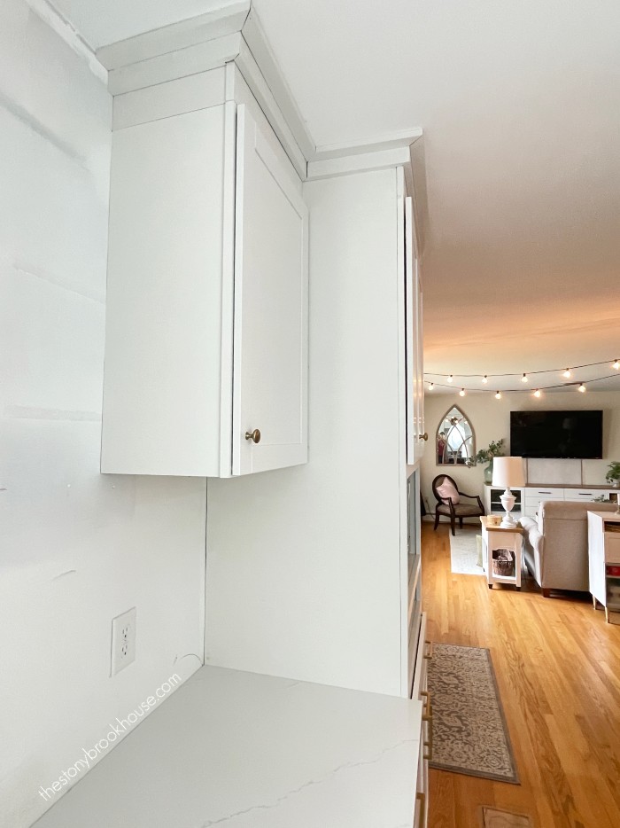 Microwave cabinet counter view